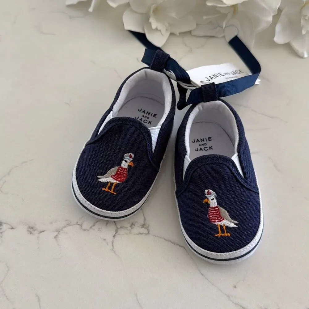 Janie & Jack Baby Seagull Sneaker in Connor Navy Size 3/6 Months